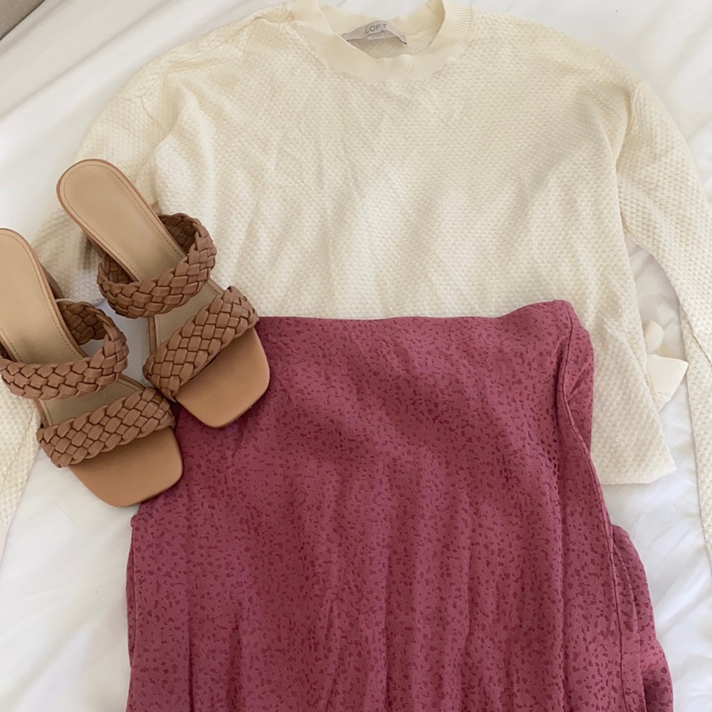 Pink animal print slip skirt